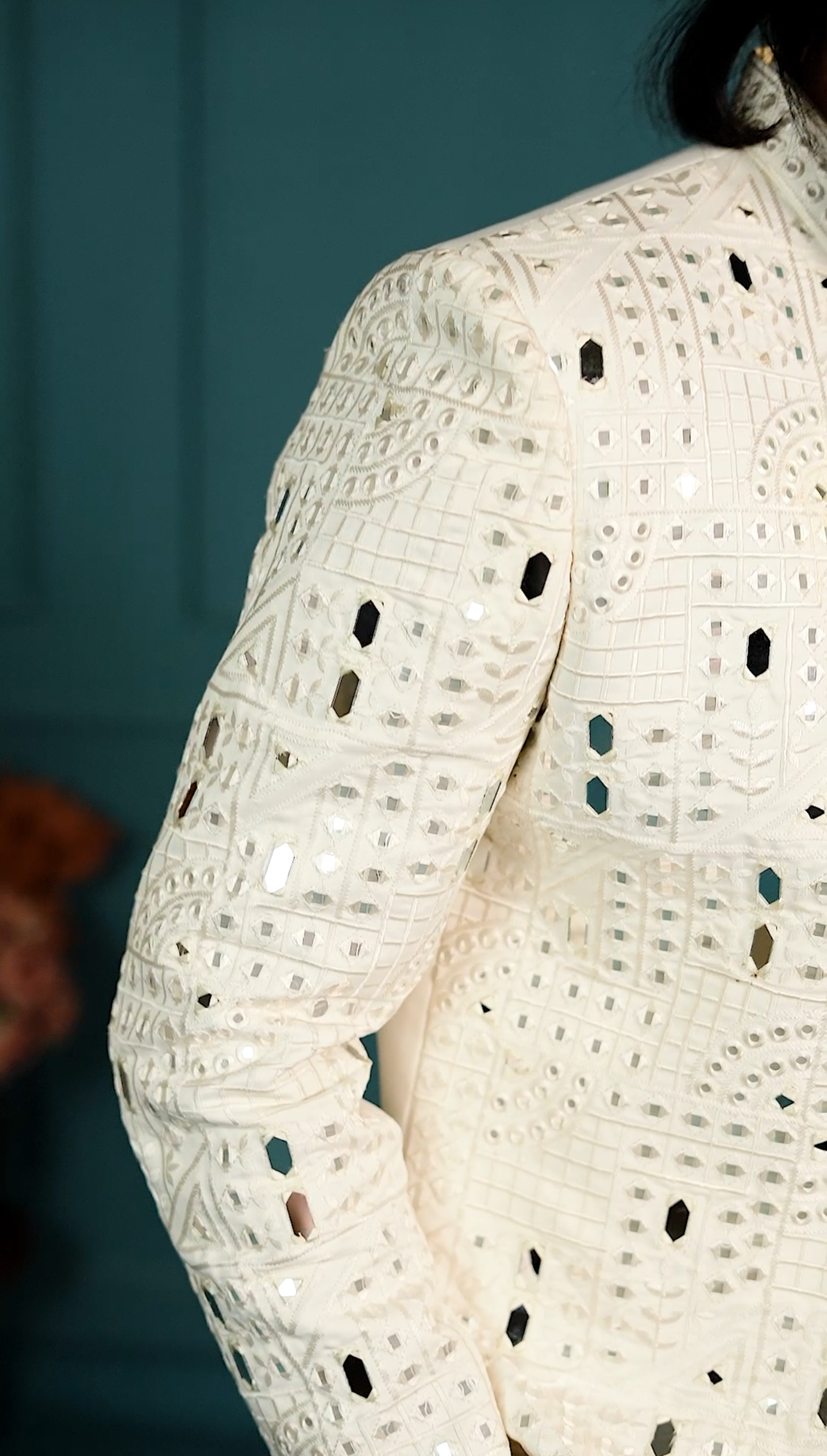 Elite Jodhpuri 3-Piece Suit – Mirror & Sequin Embroidered Elegance in White