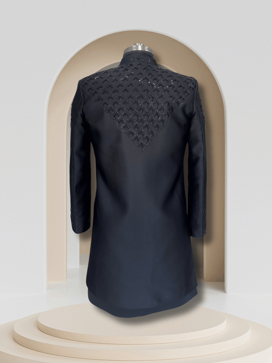 Imperial Noir – 3-Piece Black Indo-Western Suit for Men