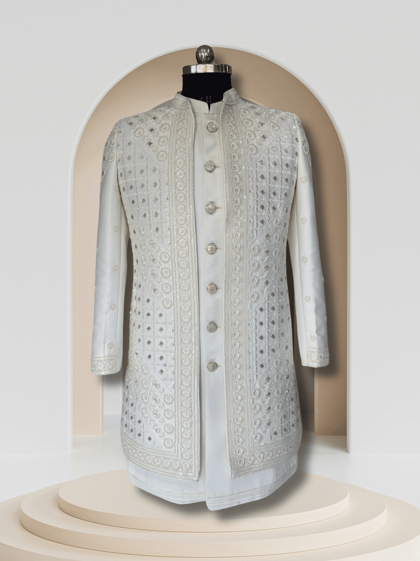 Radiant White – Indo-Western 3-Piece Set