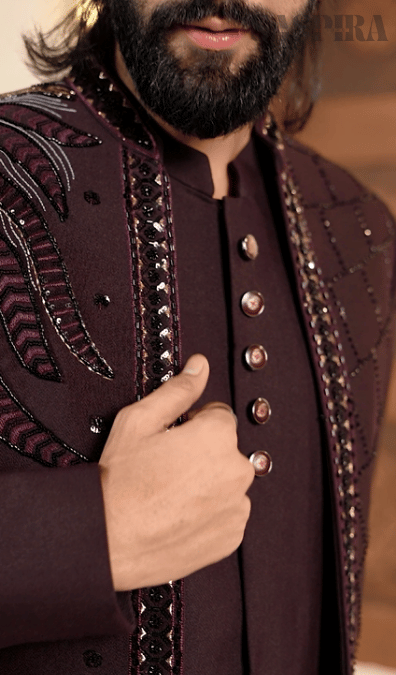 Royal Open Jodhpuri 3-Piece Set – Embroidered Elegance in Blue