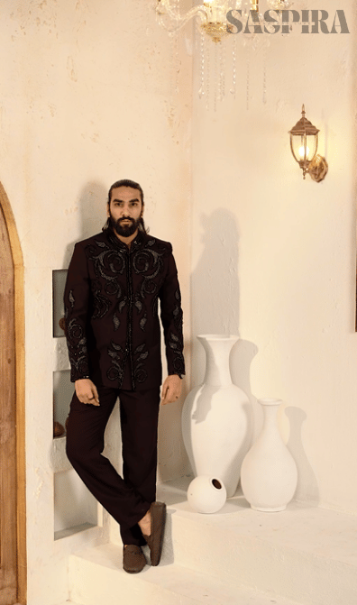 Royal Purple Cutdana 2-Piece Jodhpuri Set