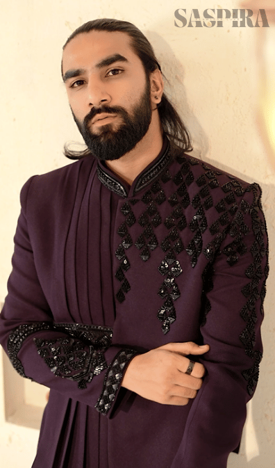 Luxury Purple Cutdana 2-Piece Jodhpuri Set