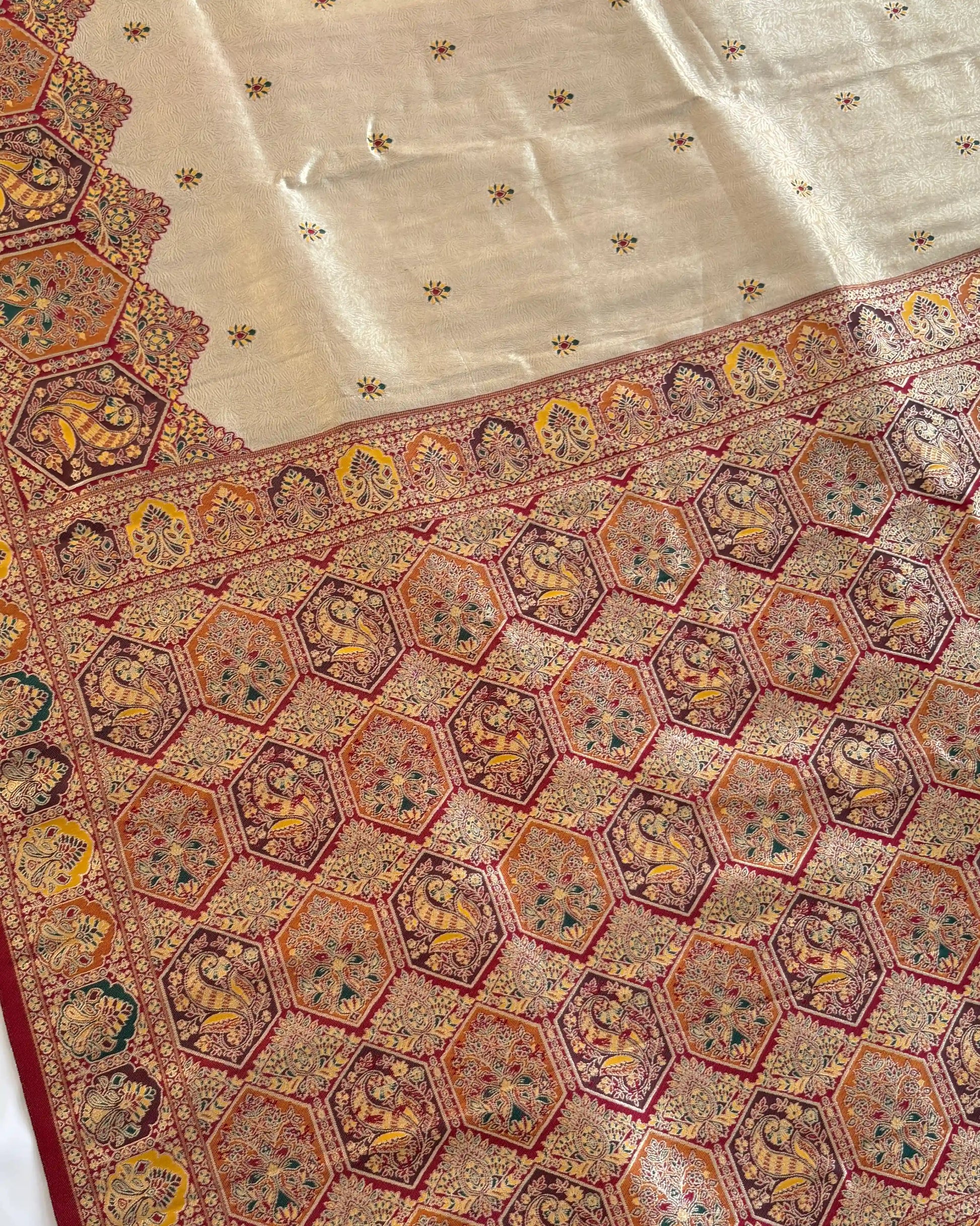 Decorative fabric with intricate patterns and colors