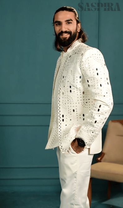 Elite Jodhpuri 3-Piece Suit – Mirror & Sequin Embroidered  Elegance in White