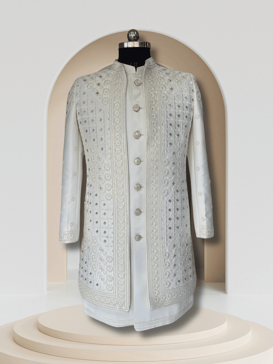 Radiant White – Indo-Western 3-Piece Set