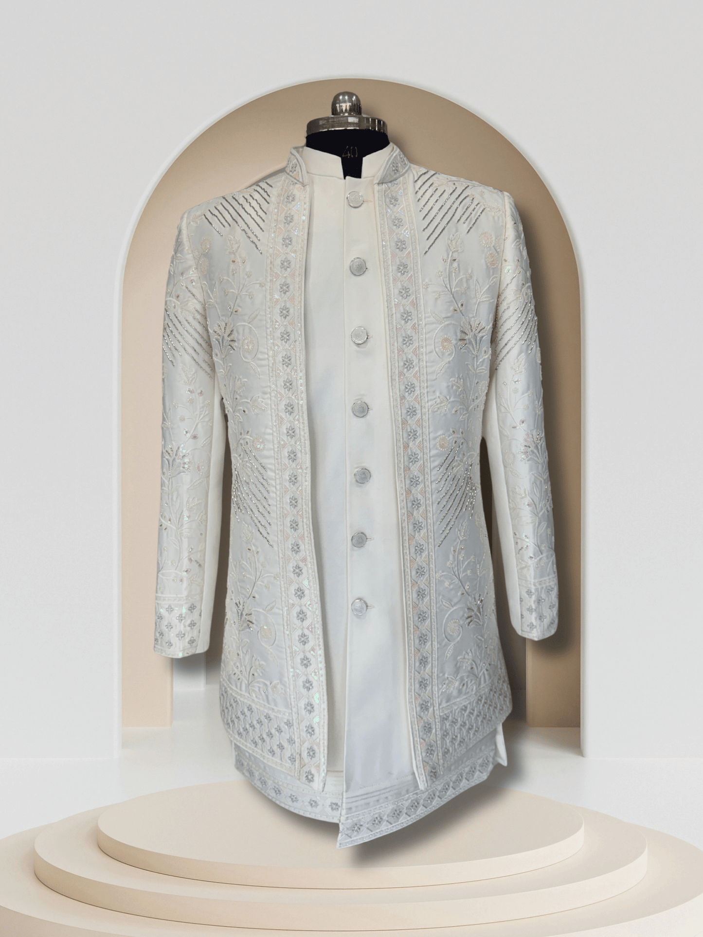 Ivory Mist – White Indo-Western 3-Piece Set